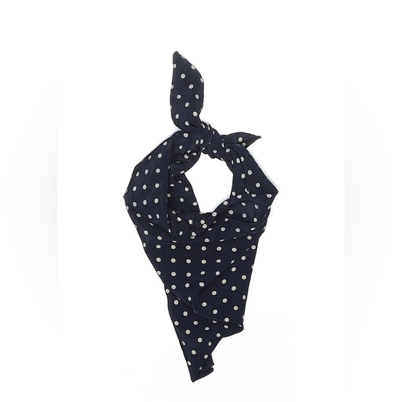Vintage Polo Ralph Lauren Polka Dot Silk Scarf Square Navy Neck Tie USA 90s Y2k - Picture 3 of 10
